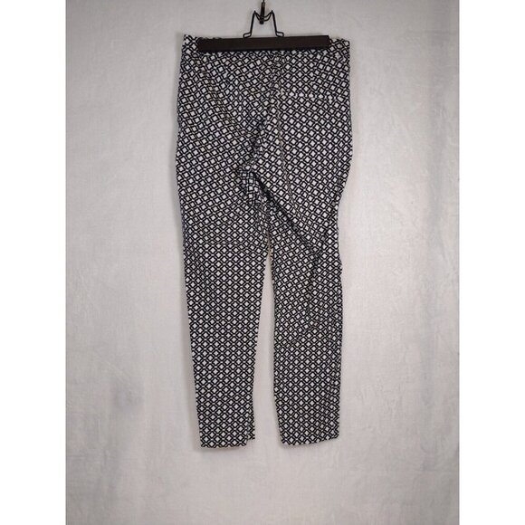 H&M Womens 6 Black and White Latice Pattern Straight Leg Dress Work Pants - Picture 4 of 10